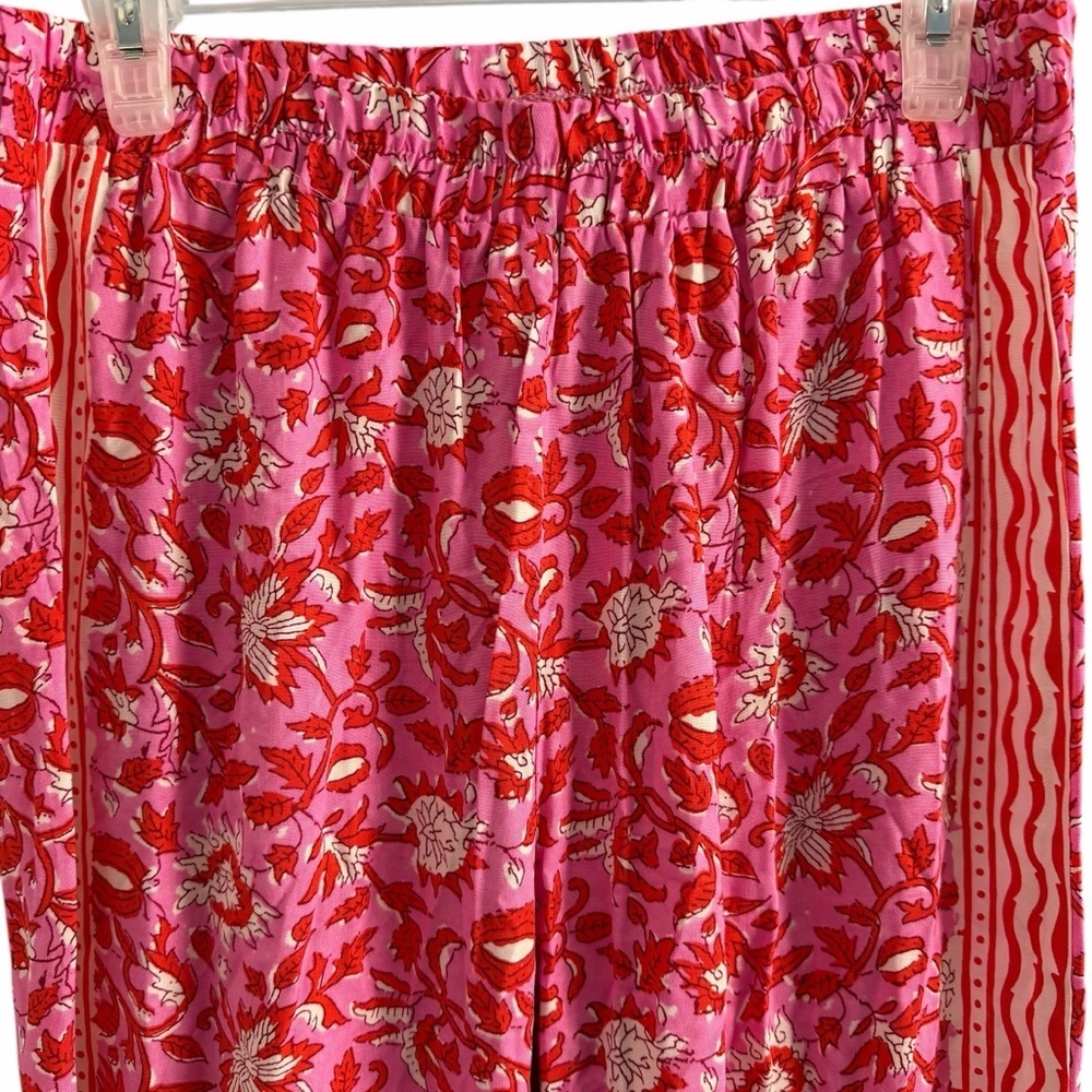Hester & Orchard Floral Red & Pink Lounge Pants - Picture 4 of 8